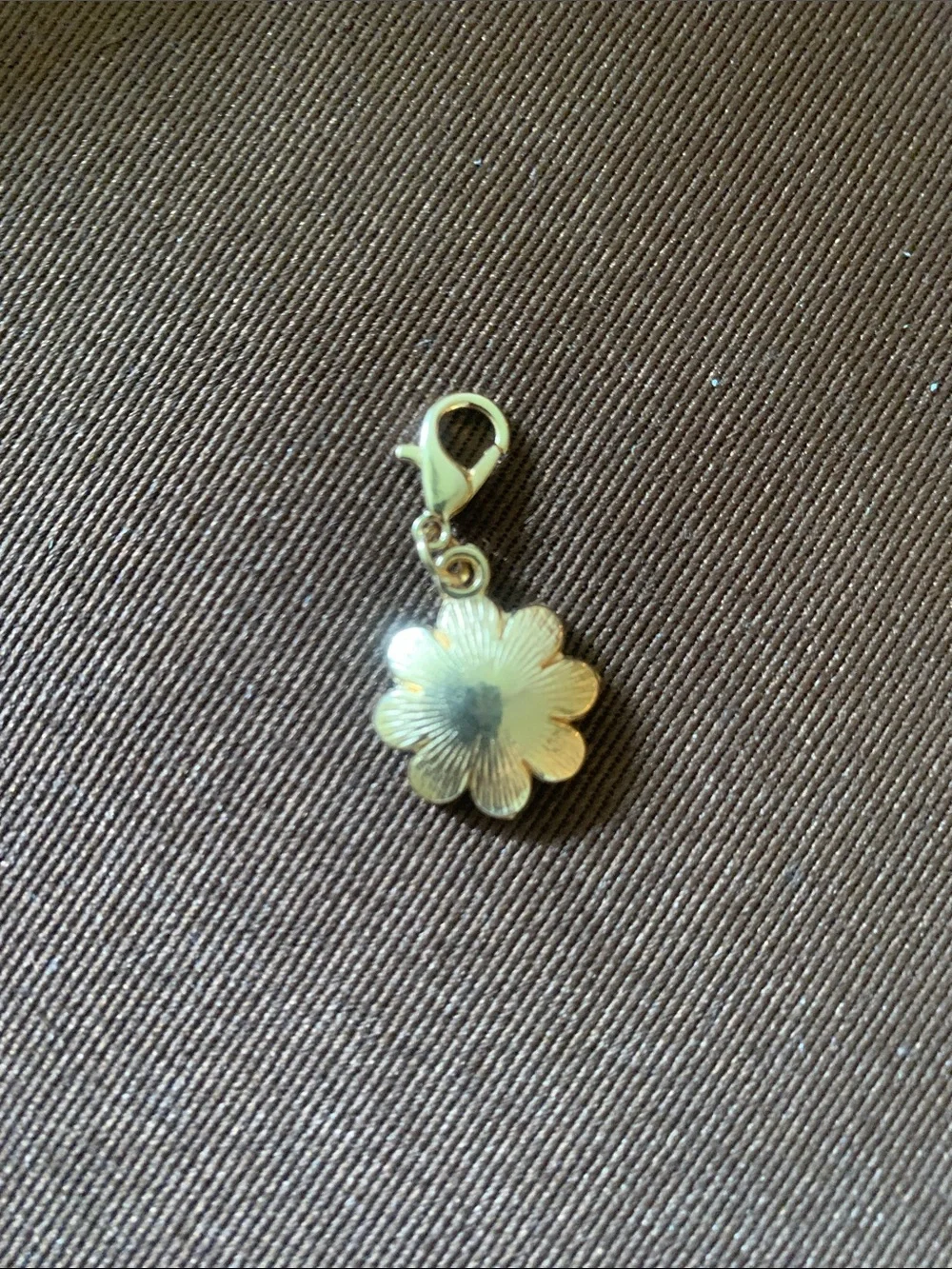White Daisy Enamel Charm with Yellow Center